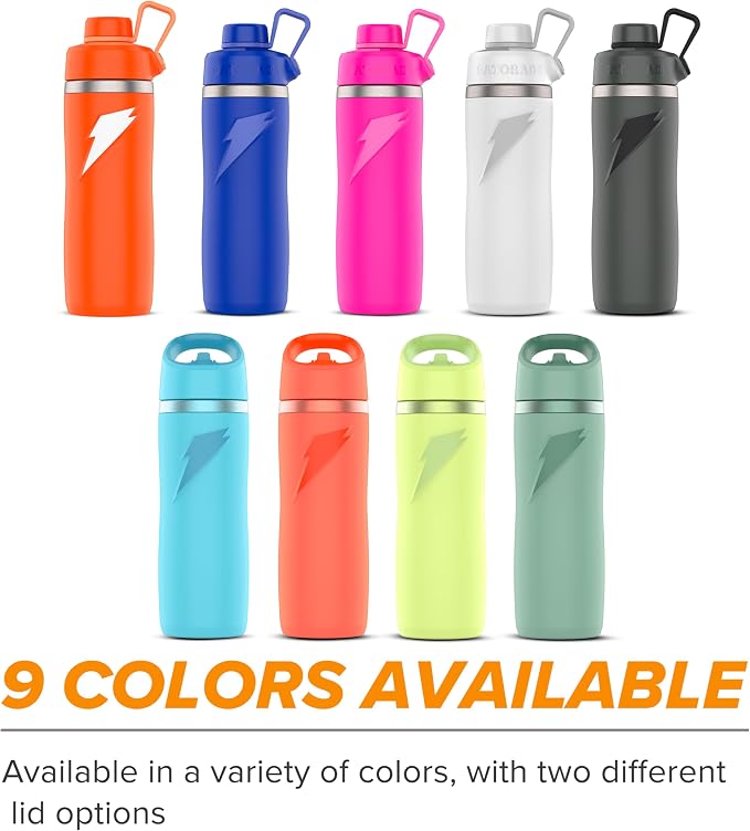 Gatorade 'Overtime' 22oz Stainless Steel Water Bottle, Twist Cap, Blue (Pack of 6)