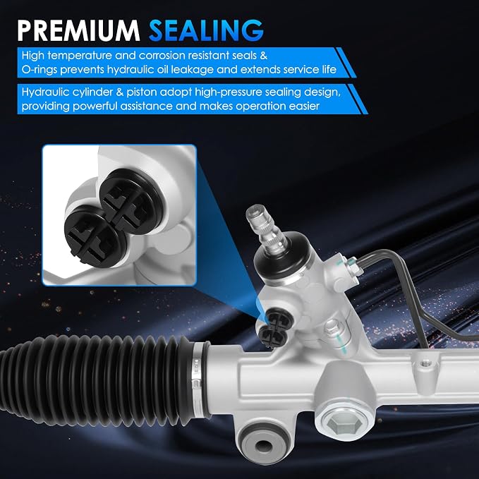 26-2619 Hydraulic Power Steering Rack and Pinion Fit for Toyota Sienna 2004-2006 3.3L, Sienna 2007-2010 3.5L Automotive Replacement Rack & Pinion Assembly with Outer Tie Rod Ends 44250-08040