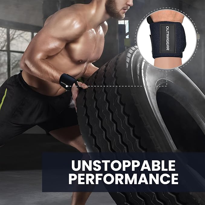 18" OG-Grade Wrist Wraps for Weightlifting – Heavy Duty Wrist Support with Thumb Loop & Lockdown Strap – Wrist Straps for Powerlifting, Bench Press & Gym Training