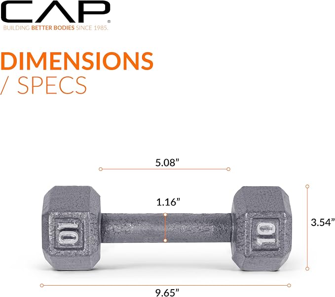 CAP Barbell Cast Iron Hex Dumbbell | Multiple Options