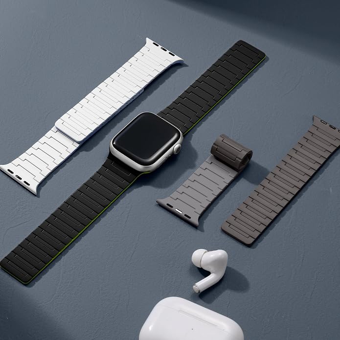 SNBLK Magnetic Watchband Compatible with Apple Watch for Men 44mm 45mm 46mm 49mm 42mm 41mm 40mm 38mm Women, Silicone Sport Strong Magnet Strap for iWatch Series 11 Ultra 3 Ultra 2 Se 10 9 8 7 6 5 4 1