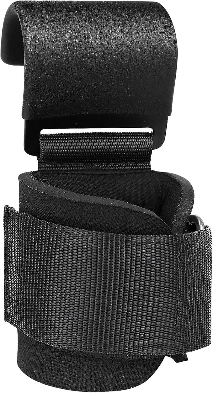 SPORTIC Weight Lifting Hooks (Pair) - Heavy Duty Lifting Wrist Straps, Hand Grip Support for Deadlifts, Pull Ups, Shrugs, Weightlifting Hooks Gym Gloves for Men and Women
