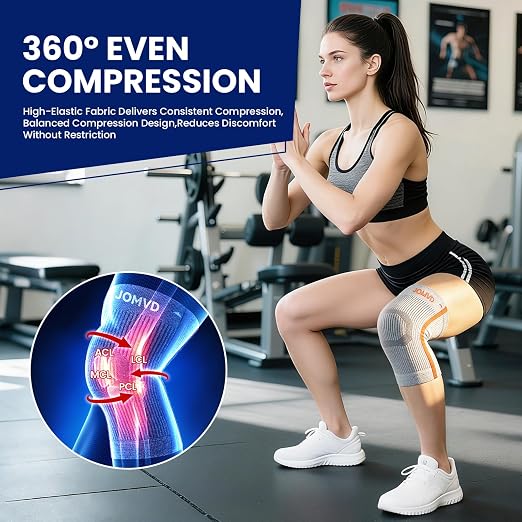 JOMVD Knee Compression Sleeve for Arthritis Pain – Knee Brace for Knee Pain Relief, Meniscus Tear, Inflammation, Circulation, Swelling & Injury Recovery – Anti-Slip Breathable Support for Women & Men,Small