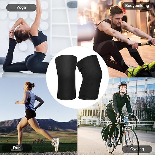 Knee Compression Sleeve For Women Men, Knee Braces for Knee Pain, Running Knee Brace, Knee Support For Knee Joint Pain (White edge)
