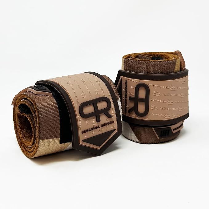 PR Personal Record Heavy Duty Premium Wrist Wraps, More Elasticity, Reinforced Stitching, Extra Wide Strap, Strong Thumb Loop, Larry Wheels Weightlifting Wraps