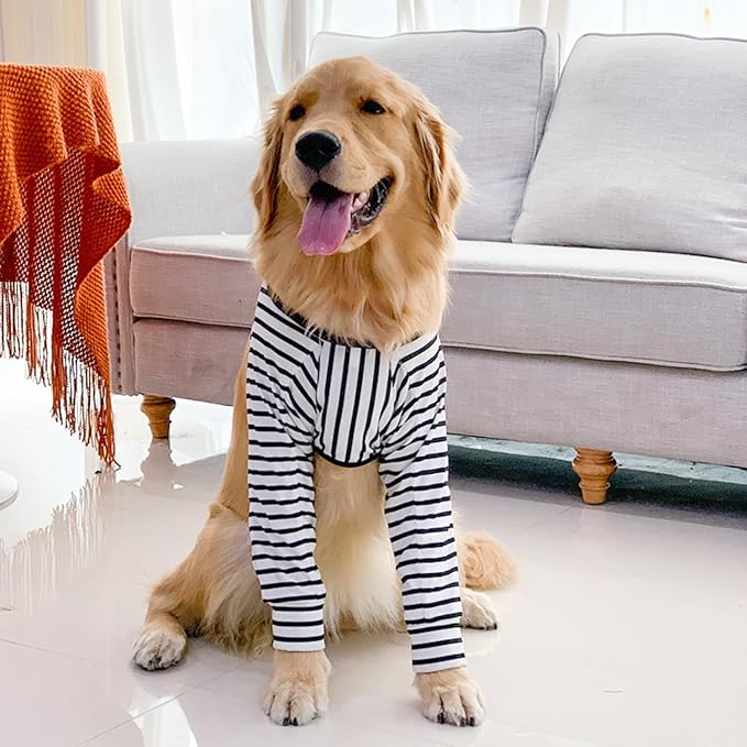 HDKUW Dog Elbow Protector for Calluses, Dog Joint Recovery Sleeve for Prevent Licking Wound, Elbow Sleeves with Mesh Pad for Medium Large Dogs Stripe 3XL
