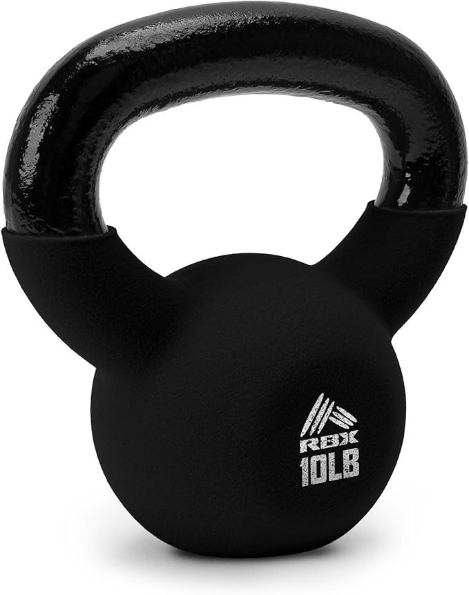 RBX Neoprene Kettlebell, Wide Handle, Iron Core, Flat Bottom, Great for All Fitness Levels