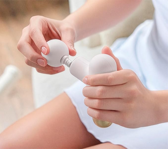 Sharper Image PowerBoost Mini Massage Gun [2026 Version] - Deep Tissue Percussion Massager| Muscle Recovery & Pain Relief| Quiet Handheld Massage Tool| Powerful & Compact| Travel Size | Gift for Women
