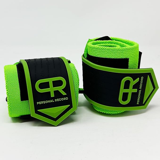 PR Personal Record Heavy Duty Premium Wrist Wraps, More Elasticity, Reinforced Stitching, Extra Wide Strap, Strong Thumb Loop, Larry Wheels Weightlifting Wraps