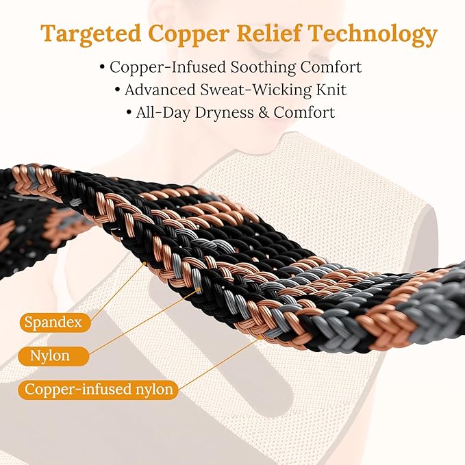 JIUFENTIAN Copper Lower Back Brace for Men and Women, Large | Removable Dual Spine Rods & Therapy Pocket & Ultra Breathable-Sciatica, Scoliosis, Lower Back Pain Relief & Work Support
