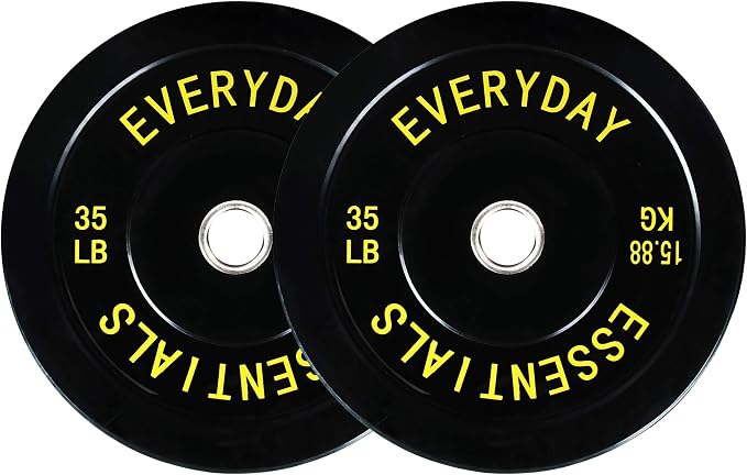 Fitvids 2-Inch Olympic Bumper Plates, Perfect Weight Plates for Weightlifting and Strength Training, Multiple Weights Available