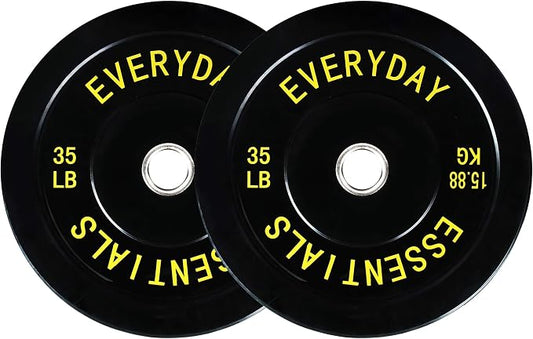 Fitvids 2-Inch Olympic Bumper Plates, Perfect Weight Plates for Weightlifting and Strength Training, Multiple Weights Available