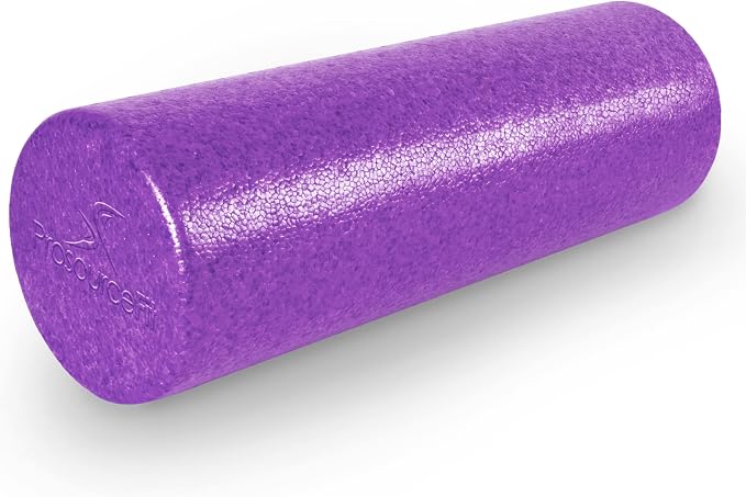 ProsourceFit High Density Foam Rollers 18 - inches long, Firm Full Body Athletic Massager for Back Stretching, Yoga, Pilates, Post Workout Trigger Point Release, Purple