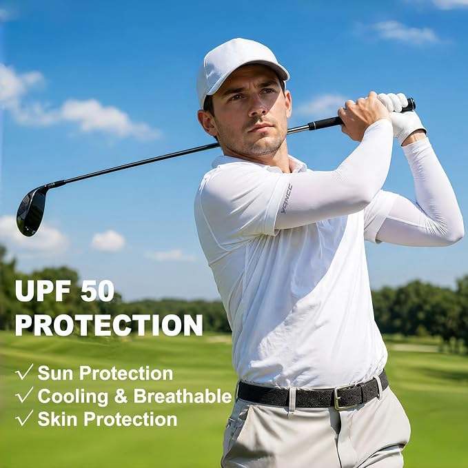 YQXCC Arm Sleeves Cooling UV Sun Protection Sport Compression for Men Women | UPF50, Tattoo Coverage, Lightweight, Breathable, Seamless Cover Arms, Daily Wear, Outdoor Work, Basketball Baseball Golf