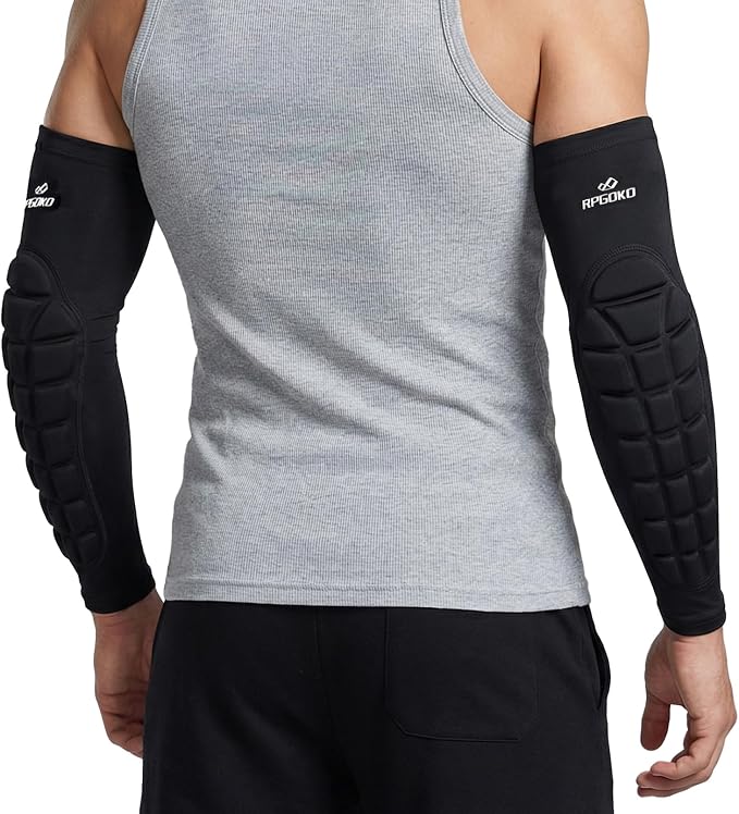 Padded Elbow Forearm Sleeves 2 Pack Compression Crashproof Arm Pads