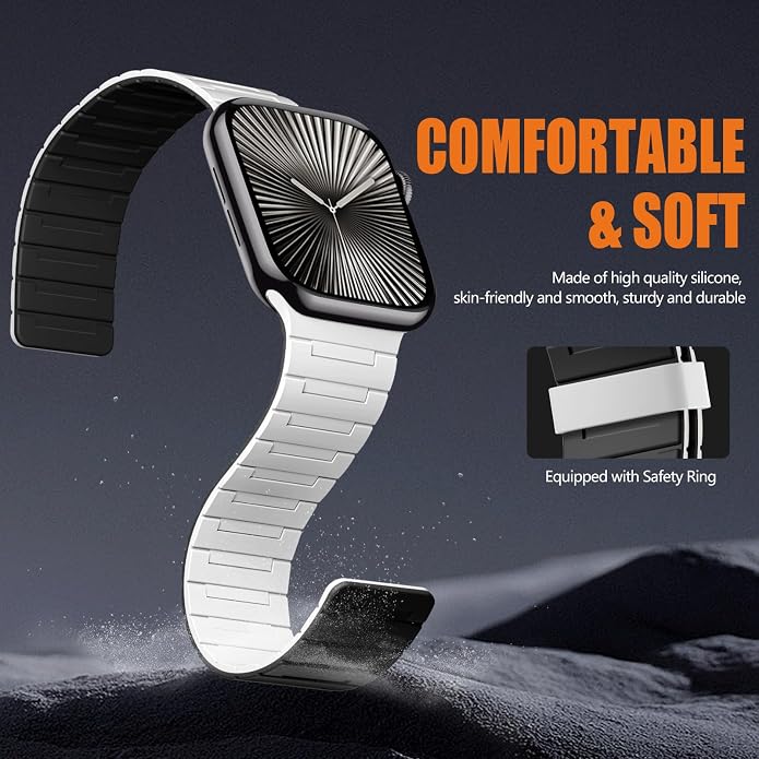 SNBLK Magnetic Watchband Compatible with Apple Watch for Men 44mm 45mm 46mm 49mm 42mm 41mm 40mm 38mm Women, Silicone Sport Strong Magnet Strap for iWatch Series 11 Ultra 3 Ultra 2 Se 10 9 8 7 6 5 4 1