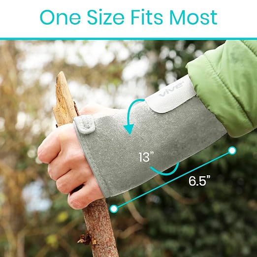 Vive Wrist Brace - Carpal Tunnel Hand Compression Support Wrap for Men | Women, Tendinitis, Bowling, Sports Injuries Pain Relief - Removable Splint - Universal Ergonomic Fit (Gray, Left)
