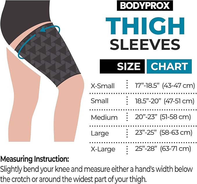 BODYPROX Thigh Compression Sleeve(1 Pair), Hamstring Compression Sleeve for Men and Women