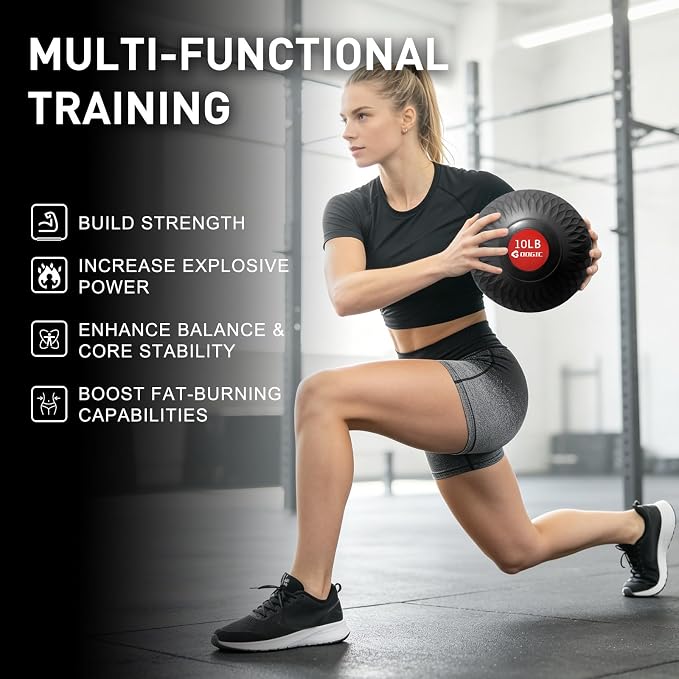 Slam Ball Medicine Ball Weighted Balls for Exercise and Workout, Strength, Cardio, Cross-Training and Core Workouts