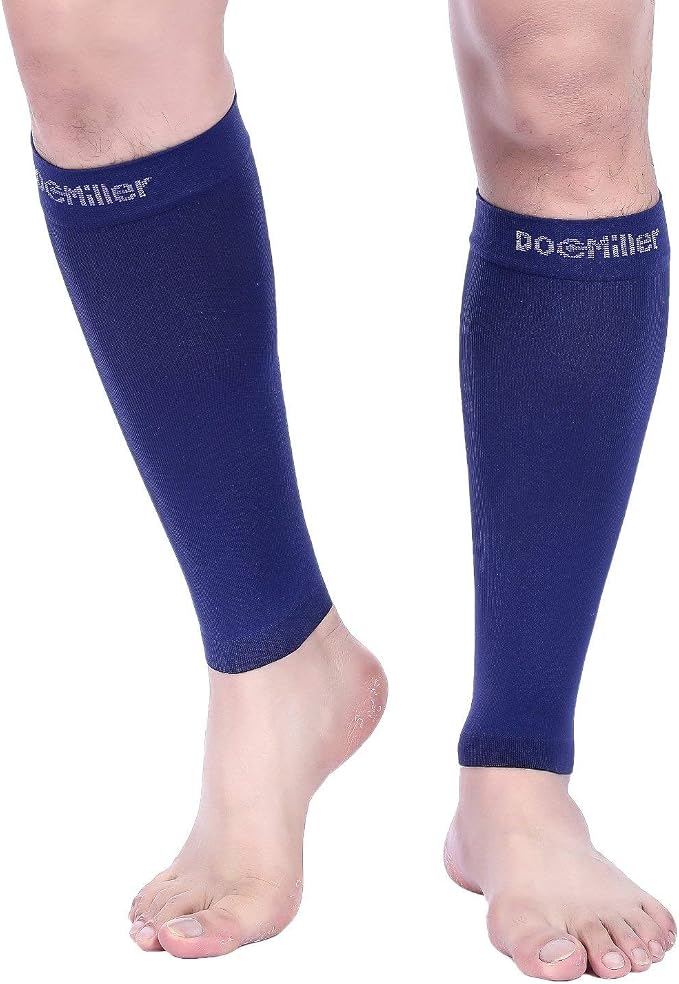 Doc Miller Compression Calf Sleeve for Men & Women, 20-30mmHg | Graduated Support for Running, Shin Splints, Calf Strain, Knee High, Small to 6XL Plus Size
