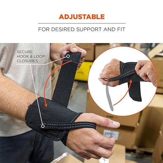 Ergodyne - 70008 ProFlex 4000 Single Strap Wrist Support, Black - X-Large, Right Hand