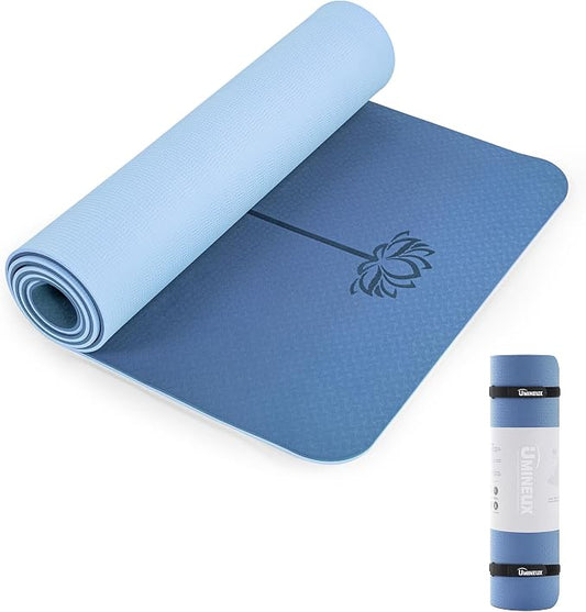 UMINEUX Yoga Mat Extra Thick 1/3'' & 2/5" Non Slip Yoga Mats for Women Eco Friendly TPE Fitness Exercise Mat with Carrying Sling & Storage Bag