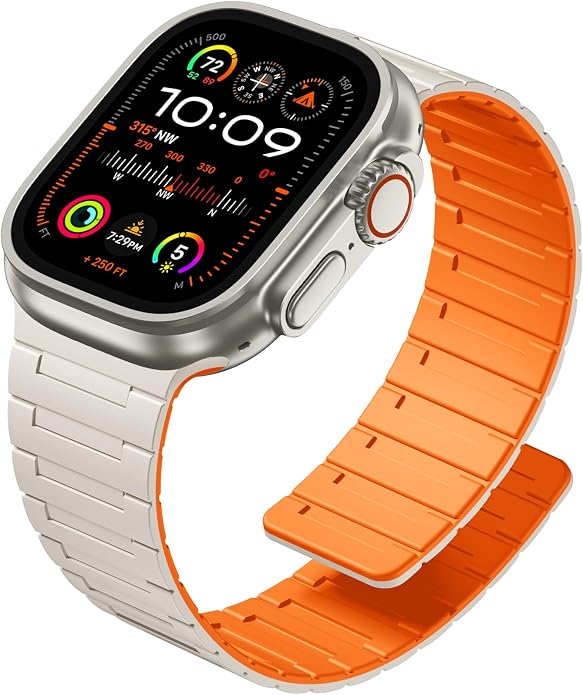 SNBLK Magnetic Watchband Compatible with Apple Watch for Men 44mm 45mm 46mm 49mm 42mm 41mm 40mm 38mm Women, Silicone Sport Strong Magnet Strap for iWatch Series 11 Ultra 3 Ultra 2 Se 10 9 8 7 6 5 4 1