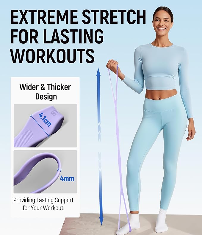 Upgraded Figure 8 Resistance Bands, Resistance Bands for Arms & Full Body Workout, Stretch Resistance Band with Handles for Yoga, Pilates, Toning, Home Fitness & Physical Therapy