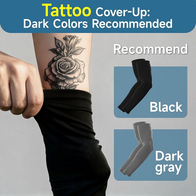 Cooling Arm Sleeves for Men & Women - UV Protection,Quick-Drying Compression Sleeves,Tattoo Cover Sleeves for Arms