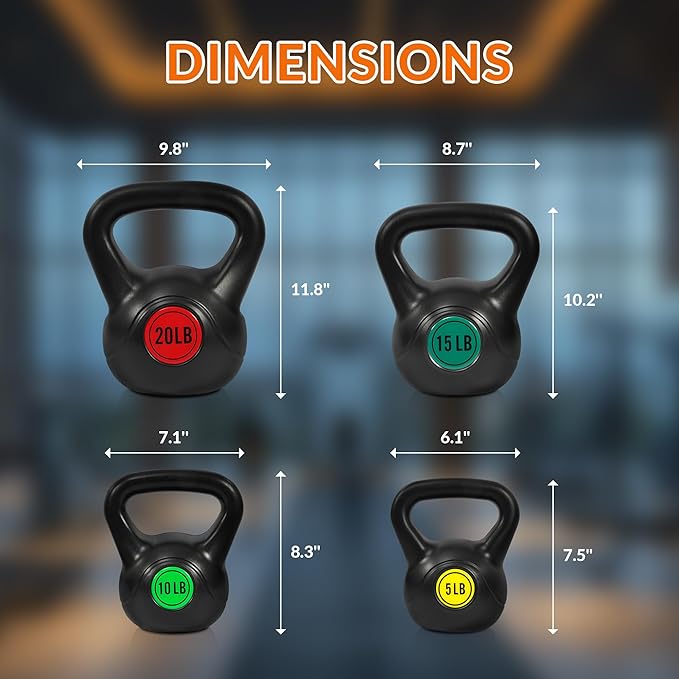 Fitvids Kettlebell Sets Piece Strength Training KettleBells Weight Set