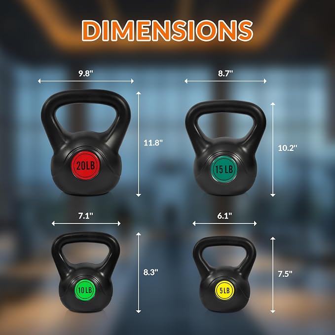 Fitvids Kettlebell Sets Piece Strength Training KettleBells Weight Set