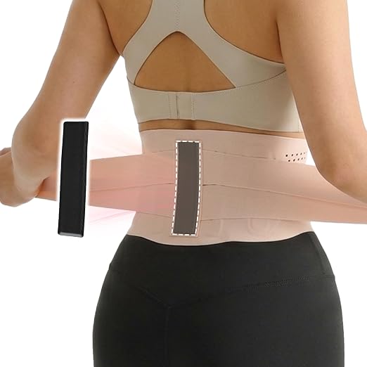 Invisible Back Support Brace,Pink, L(WAIST:31"-36")
