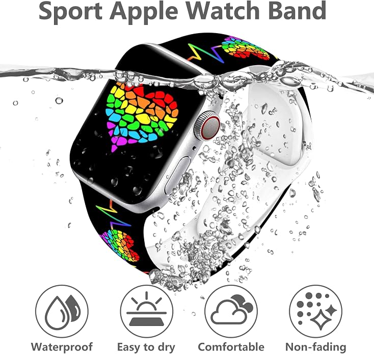 Pride Watch Band Compatible with Apple Watch Series 11 10 9 8 7 6 5 4 Ultra SE (Replacement Silicone Strap for iWatch 40mm - 49mm)