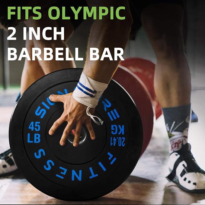 Fitvids 2-Inch Olympic Rubber Weight Plates Pair, Bumper Plates for Strength Training, multiple options