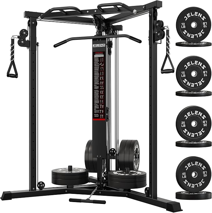 CC01 Cable Crossover Machine with High and Low Pulley System, Functional Trainer with Pull Up Bars and Optional Bundle, Cable Machine for Home Gym Power Workout