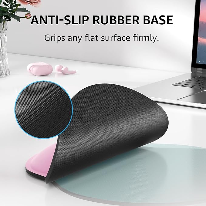 KTRIO Keyboard Wrist Rest & Mouse Pad with Wrist Rest, Pale Pink | Memory Foam Wrist Support, Ergonomic Design, Non-Slip Base, Office and Home Use