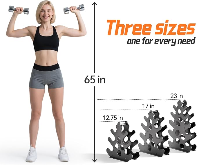 4 Tier Dumbbell Rack, Weight Rack For Home Gym, Dumbbell Stand for Free Weights