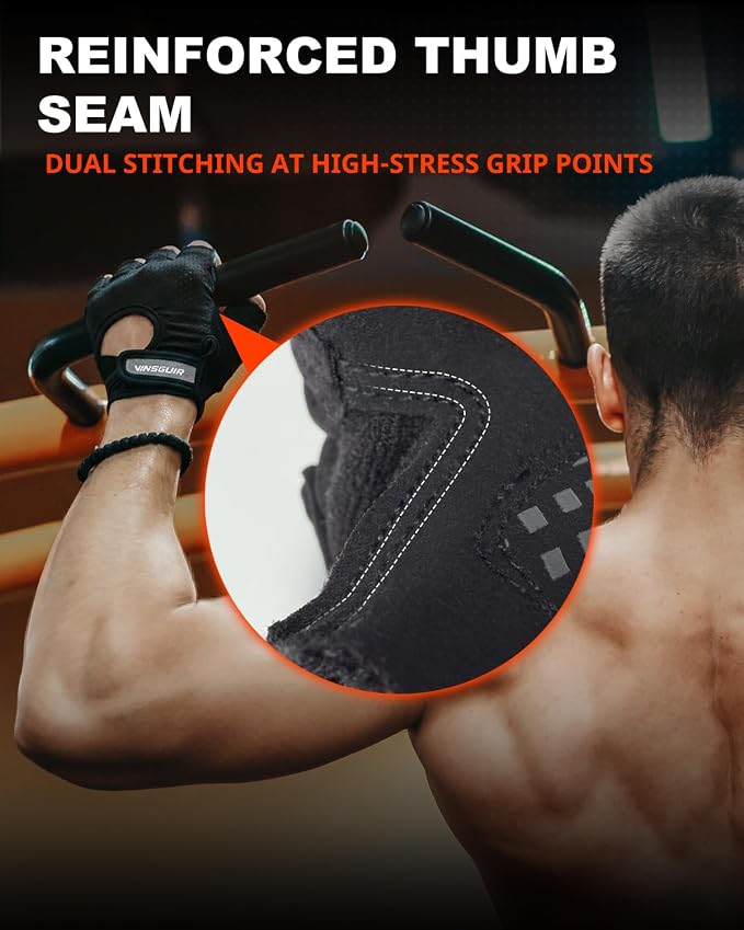 Workout Gloves for Men & Women, Enhanced Grip, Full Palm Protection | Breathable and Durable Gloves for Weight Lifting, Gym Training, Pull Ups, Strength Training and Fitness Workouts