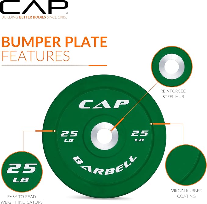 CAP Barbell Rubber Olympic Bumper Plate | Multiple Options/Colors