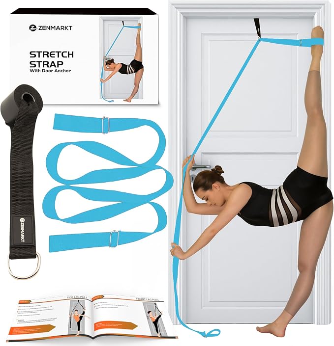 Stretching Strap with Door Anchor for Splits and Flexibility Training | Improve Leg Flexibility at Home, Ideal for Ballet, Dance, Cheerleading, Yoga, Pole Dance and Gymnastics