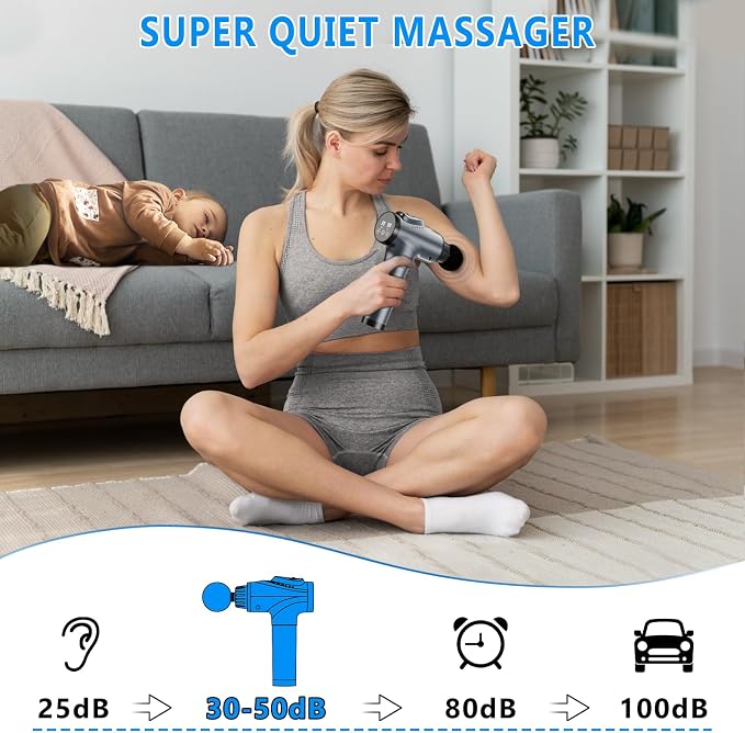 APHERMA Massage Gun, Muscle Massage Gun for Athletes Handheld Electric Deep Tissue Back Massager, Percussion Massage Device for Pain Relief with 30 Speed Levels 9 Heads