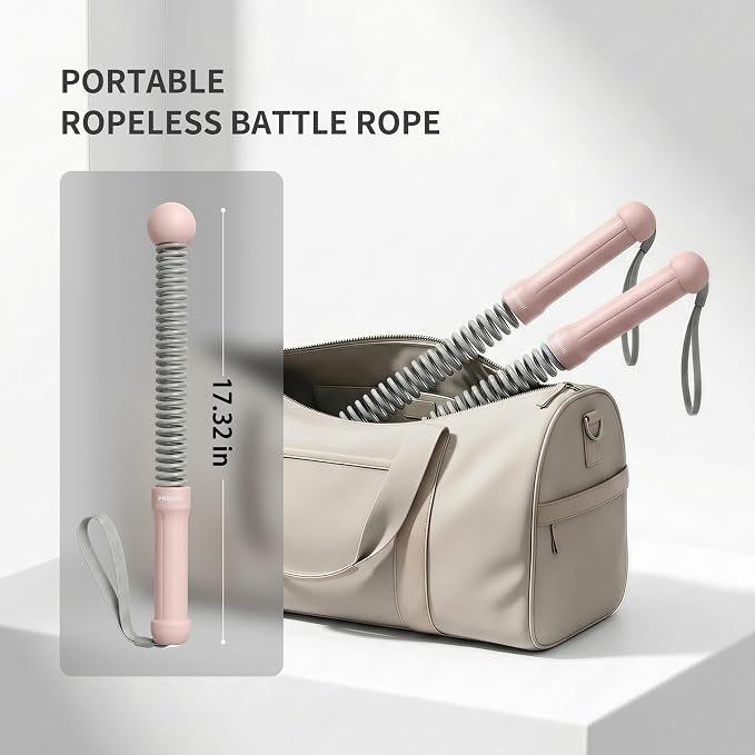PROIRON Cordless Battle Rope Weighted Ropeless Battle Ropes for Home Gym Workout Exercise Rope for HIT Training Ropes for Men & Women Pink
