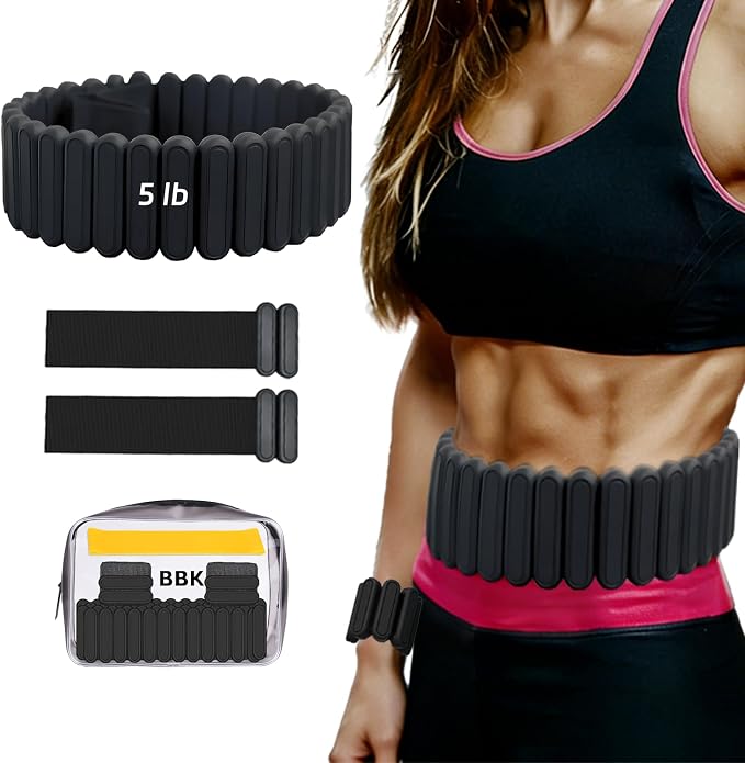 BBK Up to LBS Adjustable Weighted Belt For Women and Men, Weighted Walking Exercise Belt for Gym, Strength Training, Wrist & Ankle