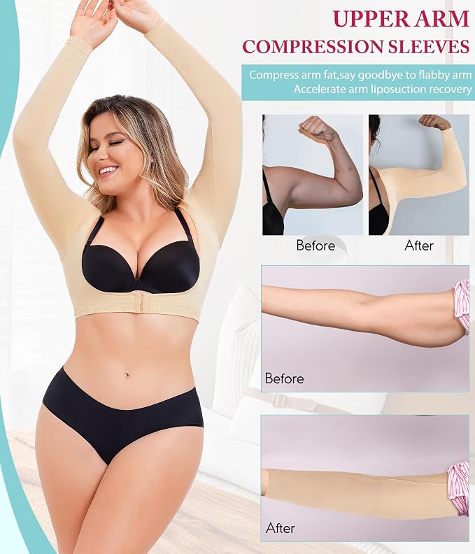 LODAY Upper Arm Shaper for Women Faja Post Surgery Slimming Compression Sleeves Shapewear Tops