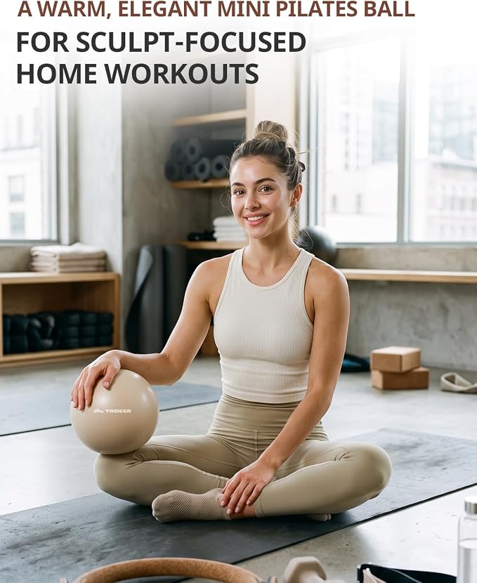 Trideer 9-Inch Pilates Ball, Small Exercise Ball Pilates Equipments for Yoga, Physical Therapy, Pregnancy, Postpartum, Core Training, Balance, Stability and Stretching