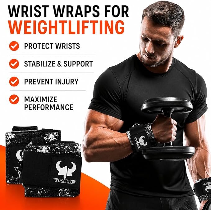 2-in-1 Heavy Duty Lifting Straps and Wrist Wraps, 18 Inch Non-Slip Grip