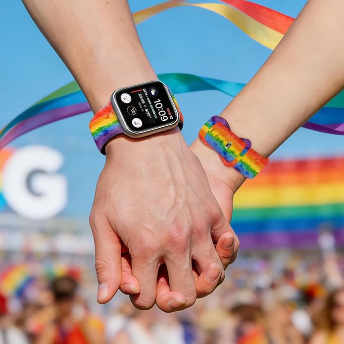 Pride Watch Band Compatible with Apple Watch Series 11 10 9 8 7 6 5 4 Ultra SE (Replacement Silicone Strap for iWatch 40mm - 49mm)