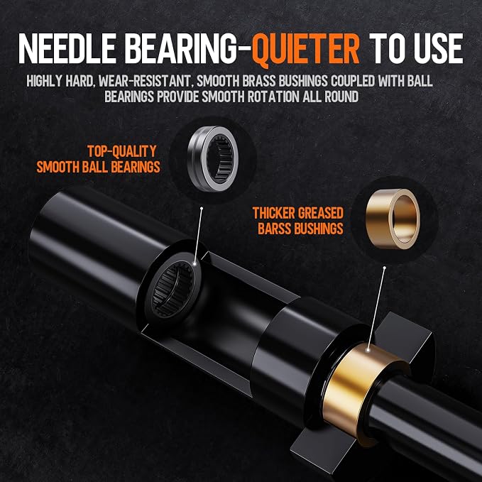 Olympic EZ Curl Barbell Bar, 47" EZ Curl Bar for Weight Lifting, Biceps, triceps, Back/Leg Muscle Group exercise,Chrome Curling Bar for 2 Inch Weight Plates,with 2 Spring Collars