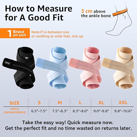 Flat Knitting Ankle Brace for Women&Men, 7-Zone Dynamic Compression Sleeve w/Flex Strap,Foot Support for Sports, Sprained Ankle, Achilles Tendonitis, Plantar Fasciitis Relief(Pack of1) XL,Nude