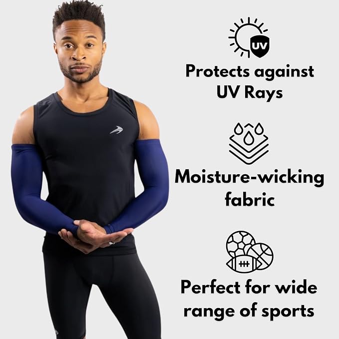 CompressionZ Compression Arm Sleeves for Men & Women| Cooling UV Sun Protection Elbow Pain Relief for All Sports and Recovery
